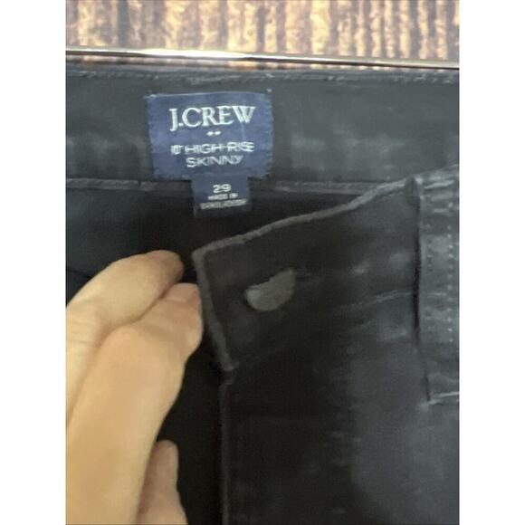 J Crew Jeans Sz 29 High Ride Skinny Black Women Stretchy Denim Preppy - Picture 3 of 8